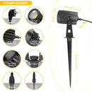 Outdoor LED Spotlight, 6 Pack Garden Lamp, Waterproof IP65 Outdoor Spotlight Lighting for Christmas Halloween Garden Decoration