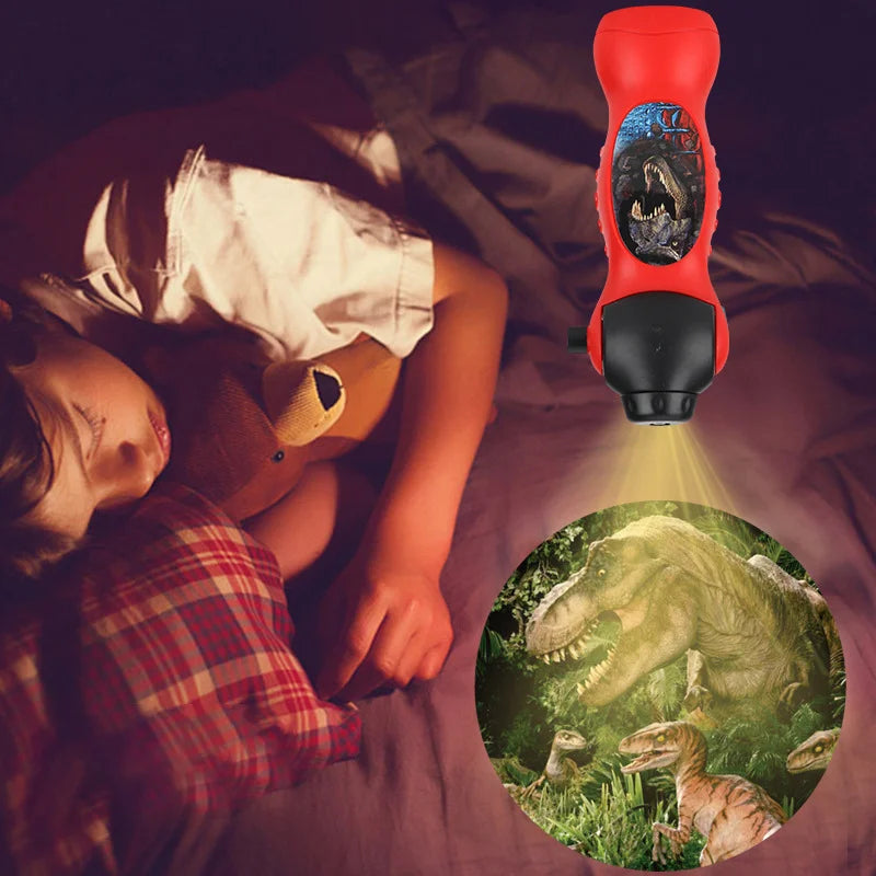 Proyector de tiburón y dinosaurio, juguete de aprendizaje nocturno para estudio nocturno, linterna para dormir, juguetes educativos para edades tempranas, linterna, Juguetes Divertidos