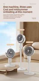F1 Air Turbine Circulation Fan Floor-standing Fans Adjustable Air Circulating Fan Adjustable Height Timing Control Rechargeab