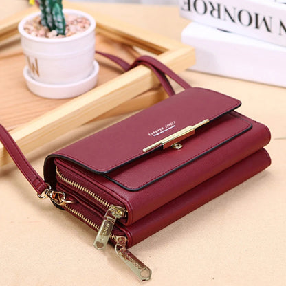 Nuevos bolsos de piel sintética para mujer, multifuncionales, de gran capacidad, tipo bandolera, a la moda, para teléfono