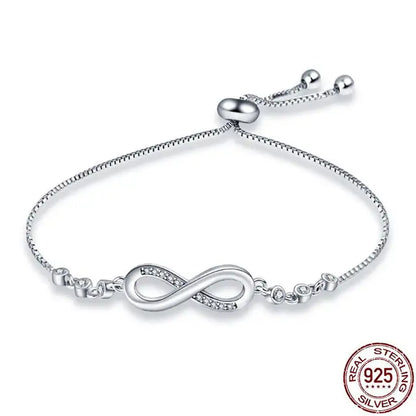 Original 925 Silver Bracelet Snake Chain 17-20 Evil Eye Heart Star Zircon For Charms Beads Pendant Anniversary Jewelry Making Gifts 