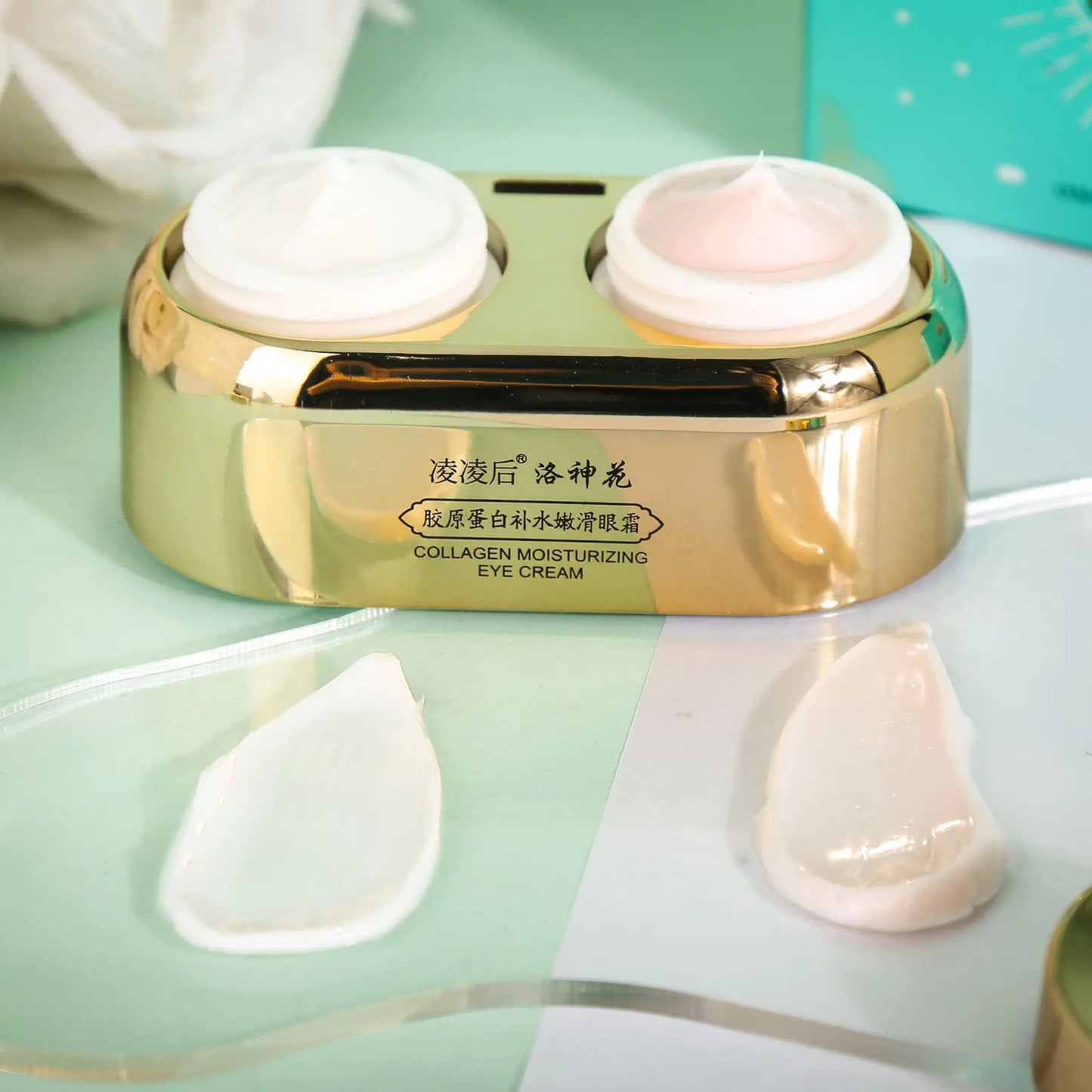 Crema de día para ojos de 40 g, crema de noche para ojos, doble cuidado de la piel, reduce las ojeras, reafirma el contorno de ojos, antiarrugas, hinchazón y cuidado de los ojos.