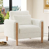 Modern armchair with thick cushions and a soft seat, suitable for reclining in the living room, office, or bedroom.