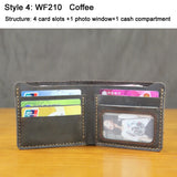 Luxury Handmade 100% Genuine Leather Men Wallet Purse Short Money Clip with Coin Pocket Male Money Bag Multi-Card Wallet Vintage