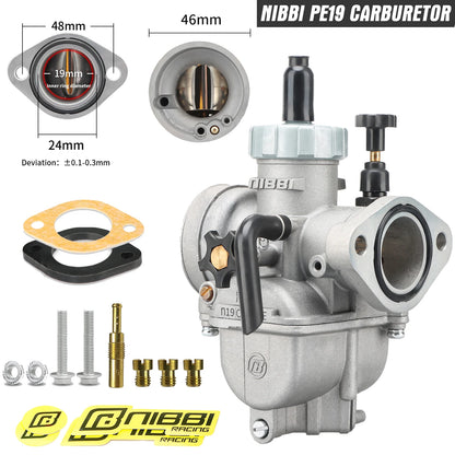 NIBBI PE19mm/PE22mm/PE24mm/PE26mm/PE28mm Flange Carburetor for Motorcycle 2T 4T GY6 Engine 100cc-250ccATV Yamaha Racing Pitbike
