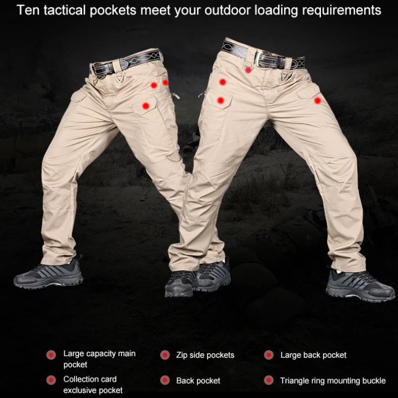 Tactical Cargo Pants Men Combat Outdoor Hiking Work Joggers Lightweight Trousers Male Elasticity Multiple Pockets Resistant Pant