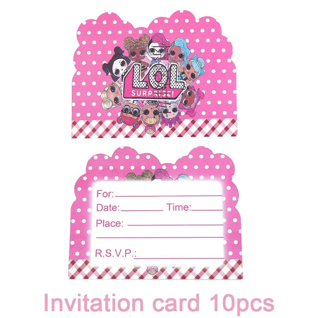 LO&amp;Ling-Cartoon Theme Party Decoration, Disposable Tableware, Hanging Banner, Whistle Mask, Baby Shower, Photo Prop, Girl Birthday 