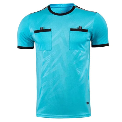 Professional Men Referee Uniforms Soccer Football Jerseys Shirts Pockets Judge Short Sleeve Team Shirt Sportswear Clothes