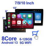 HD 7/10.26" QLED Touch Screen Car Radio Multimedia Stereo MP5 WIFI Wireless Carplay Android Auto Mirror Link Camera Head Unit