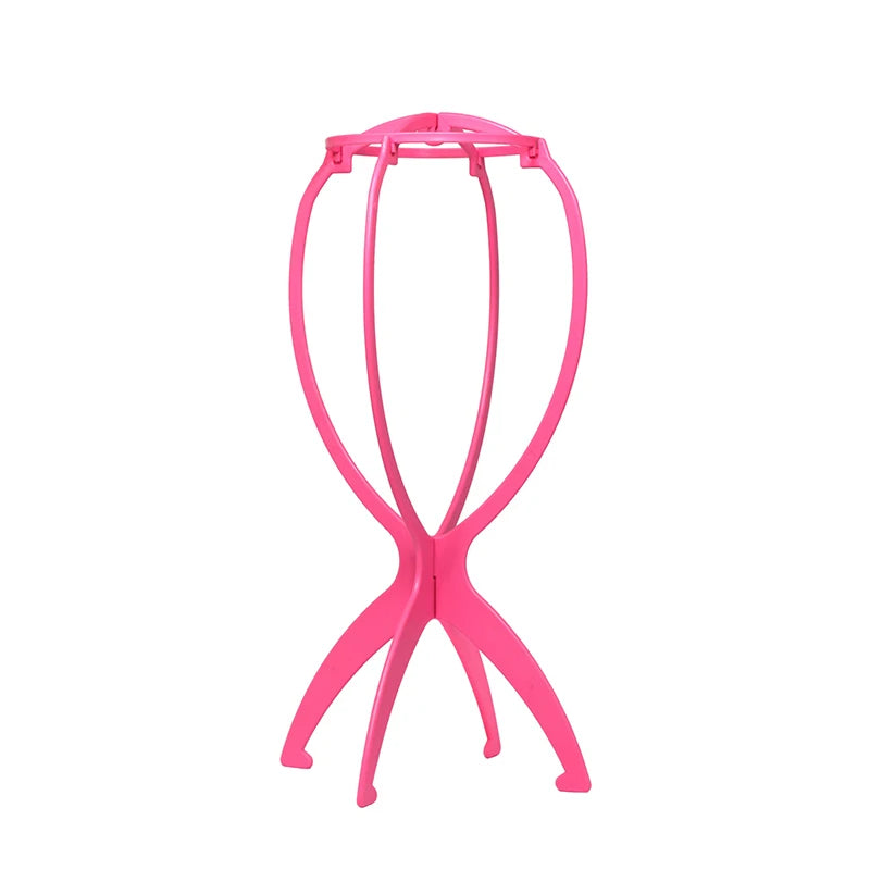 Nunify suporte de peruca de plástico portátil suporte de cabeça de peruca preto rosa suporte de pendurar durável ferramentas de exibição de cabelo acessórios de peruca