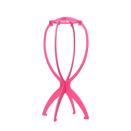 Nunify - Soporte portátil de plástico para pelucas, soporte para cabeza de peluca, color negro y rosa, duradero, para colgar, herramientas para exhibir el cabello, accesorios para pelucas 
