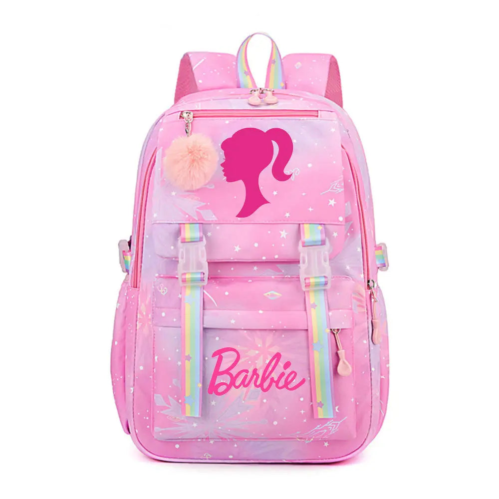 New Barbie Boy Girl Kids School Book Bags Women Bagpack Teenagers Schoolbags Canvas Travel Laptop Backpack