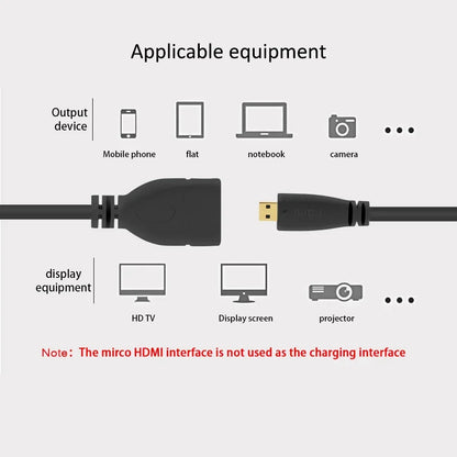6 Inch Micro HDMI-compatible Cable Male To HD Female Adapter Convertor 15cm Micro-HDMI to HDMI-compatible Extension Cable