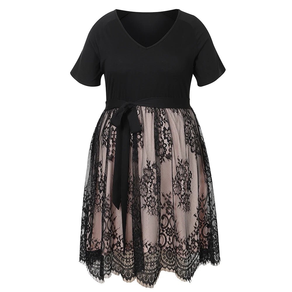 Vestidos de verano para mujer, tallas grandes, sencillos, de manga corta, corte A, largos, para fiesta, tallas grandes 5XL y 6XL. 