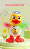 Pato eléctrico bailarín, divertido, parpadeante, con luz intermitente, sacude el cuerpo, lindo animal de dibujos animados musical, juguete educativo, regalo para niños