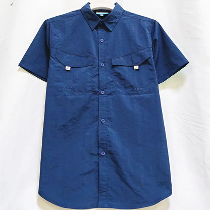 Camisa para hombres Spring/Summer New Long sleeved Short sleeved Classic Polo Collar Shirt Top Pocket Men's Casual Shirt 2024
