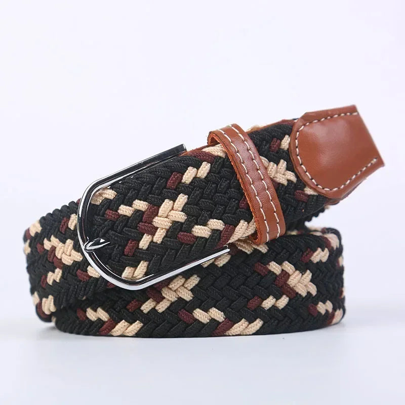 Women's Belt Fashion Casual Woven Elastic Belt Outdoor Sports Military Tactical Strap Climbing Work Belt Unisex Jeans Pants