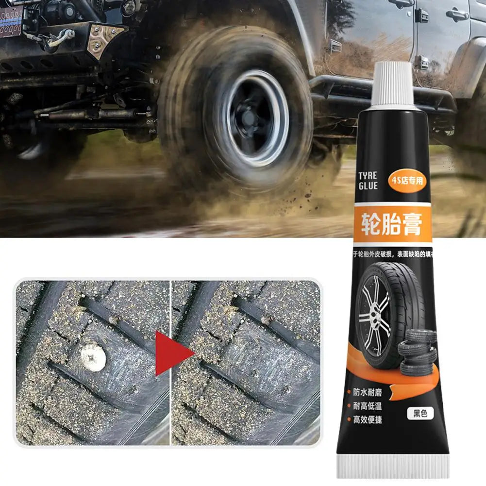 Cracked Tire Repair Kit - 30g Universal Rubber Glue, Sealant For Tire Cracks, Sidewall & Puncture Repairs E4q4