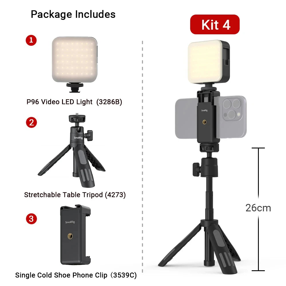 SmallRig Video Light, Portable Camera Light,96 LED Beads for Photography Video Lighting, Rechargeable 2200mAh CRI 95+ 2700-6500K