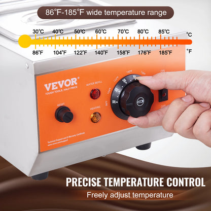 SucceBuy 2 3 Tanks Electric Chocolate Tempering Machine Chocolate cascade Melting Pot for Kitchen home appliance