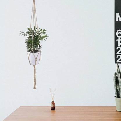 1pcs Braided Rope Hanging Basket  Flower Pot Straw Macrame Net Hanger Garden Holder Craft Plant Balcony Decor Accessories