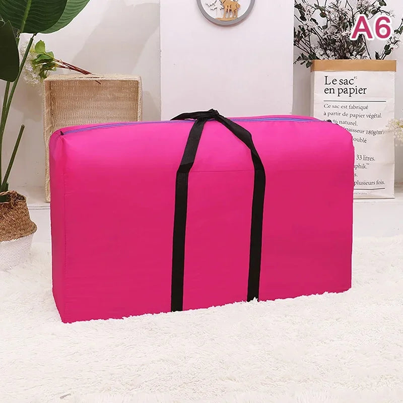 Unisex Large Capacity Luggage Bag Travel Clothes Storage Bags Zipper Oxford Weekend Bag Thin Portable Moving Luggage Bags