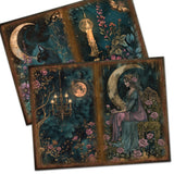 52-piece Gothic Midnight Garden Scrapbook Background Paper Pads Set with Stickers, Perfect for Arts Crafts, Holiday Party, Scrapbook