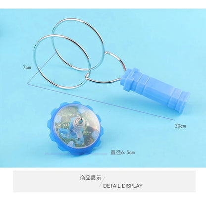 Led Magic Magnetic Orbit Spinning Top Toy Creative Hand Cranked Color Luminous Colorful Gyroscope Rotating Handle Child Classic