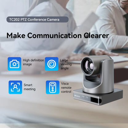 Retekess TC202 PTZ Conference Camera Double Zoom Lens USB3.0 HDMI 1080P/60FPS for Video Business Meeting Live Streaming Church