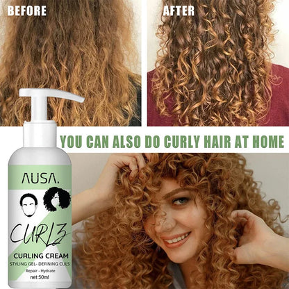 Crema para rizar el cabello de 50 ml, previene la rotura, antifrizz, elasticidad, loción potenciadora, moldeadora, suave, hidratante, cuidado del cabello