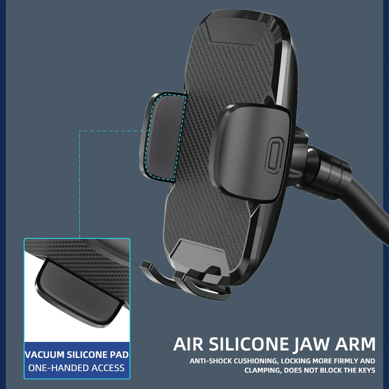 360° Rotating Car Phone Holder Universal Windshield Dashboard Phone Mount Flexible Long Arm Bracket Support GPS Suction Base