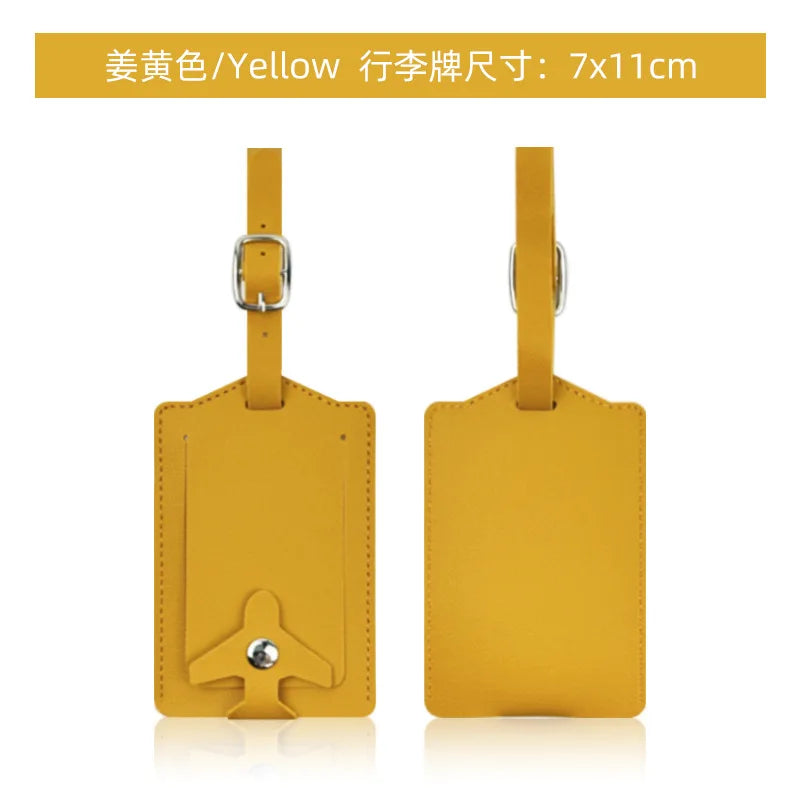 New Airplane Buckle Anti Lost Luggage Tags Thickened Flip Cover Luggage Tag Boarding Pass Suitcase Label Name ID Address Lable