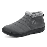 Zapatos de algodón, nuevas botas de nieve de invierno para parejas con botas de algodón grueso y afelpado, zapatos para caminar de PU cálidos e informales. 