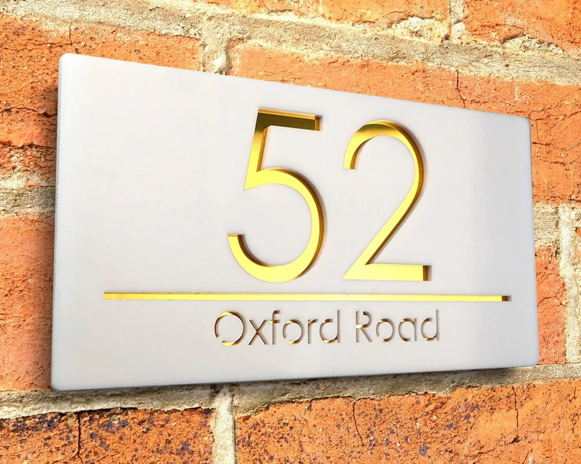Custom Laser Cut 28/40/45cm Acrylic Modern 3D Floating House Number Sign Outdoor Street Name Waterproof Plate Matte Black White
