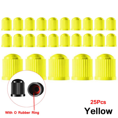 Tire Stem Valve Caps, with O Rubber Ring, Universal Stem Covers for Cars, SUVs, Bike and Bicycle, Trucks, Motorcycles