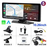 HD 7/10.26" QLED Touch Screen Car Radio Multimedia Stereo MP5 WIFI Wireless Carplay Android Auto Mirror Link Camera Head Unit