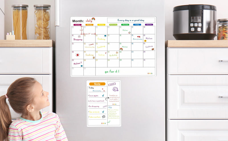 Magnetic Calendar For Fridge Monthly Weekly Planner Calendar Table Dry Erase Whiteboard With Pen Fridge Sticker Message Board