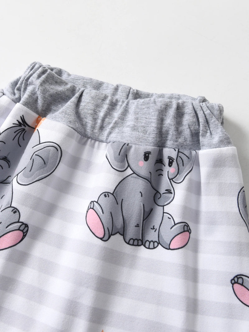 Newborn Baby Boy Baby Elephant Clothes Set Long Sleeve Romper Bodysuit Top and Pants with Hat Spring Autumn Cute Outfit for Boys