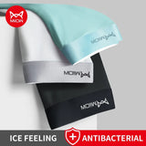 MiiOW 3Pcs Lot Men Boxer Shorts Graphene Antibacterial Ice Silk Underwear Men's Boxer Shorts Seamless Breathable Male Panties L-5XL