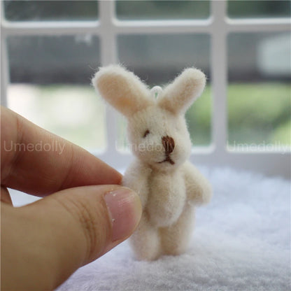 1/6 or 1/12 Scale Miniature Dollhouse Bear Rabbit Plush Toy Mini Kids Room Decor for OB11 Blyth Doll Accessories