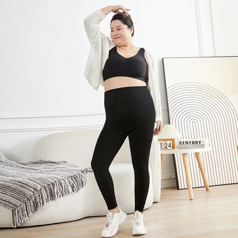 Women Plus Size Leggings Black High Elastic Shorts Outdoor Casual Wear Sports Tights Ladies Plus Size Modal Leggings