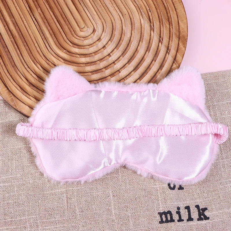1Pc Cute Cartoon Cat Plush Sleeping Eye Mask Comfortable Sleep Mask Sleep Aid Traveing Home Shading Light Eye Cover Eyeshade