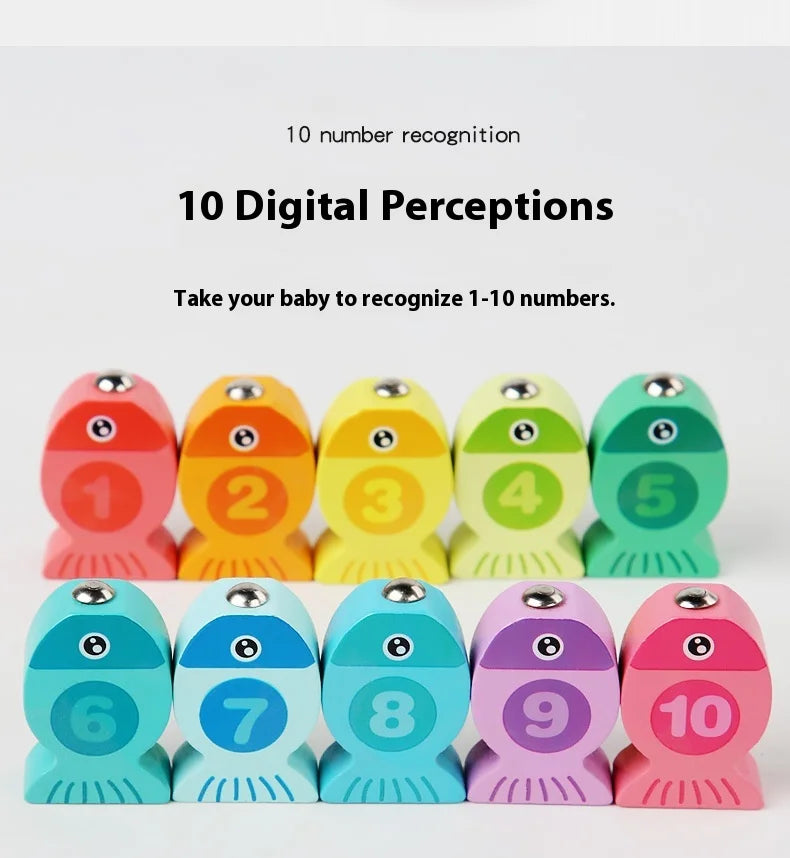 Wooden Children Fishing Toys Baby Early Education Toys Kids Ability Training Toy Montessori Education Fun Game Alphabet Learning