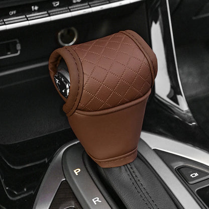 1pc Car Gear Shift Cover PU Leather Shift Lever Cover Gearbox Shifter Knob Protector Automobiles Interior Accessories