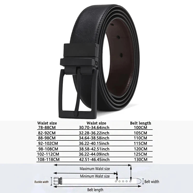 Men Belt Business Dress Belts for Men  Genuine Leather Belt Reversible Buckle Brown and Black Fashion Work Casual HQ111