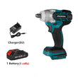 Chave de Impacto Elétrica Cordless, Brushless Broca Mão, Soquete Ferramenta Elétrica para Makita, Bateria 21V