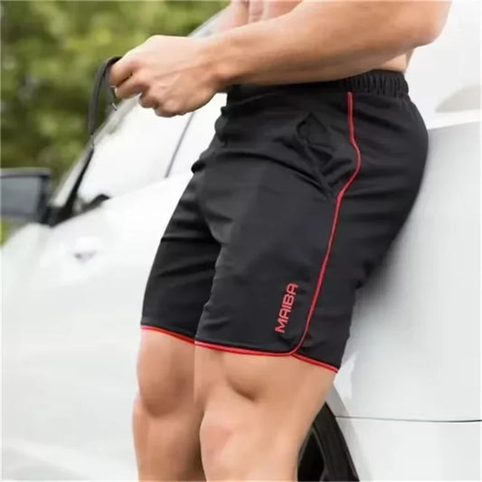 Men's Breathable Sports Shorts Fitness Running Short Pants Quick Dry Slim-Fit Training Pants New Summer Mesh Printing Men's Shorts