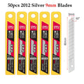 Deli 10pcs/box Knife Blade 9mm 18mm SK5 Metal Blades for Home School Supplies Art Craft Paper Box Cutting Utility Knife Tool