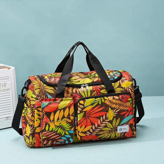 Oxford Leaves Large Capacity Travel Tote 2026 New High Quality Durable Bags Portable Daily Commute Versatile Travel Bags