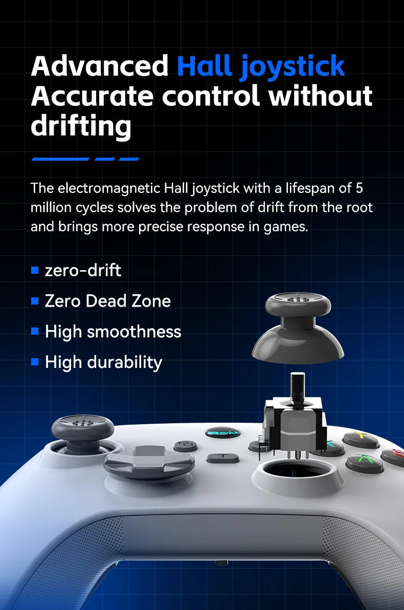 G6 wireless mobile game controller with Hall trigger and Hall joystick supporting Switch/PC/Android/iOS